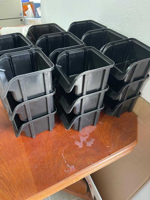 Cutii stivuibile pentru depozitare Hünersdorff, 25 buc, cutii prezentare – dimensiunea 1 – Fabricate din polipropilenă (PP) rezistentă la spargere