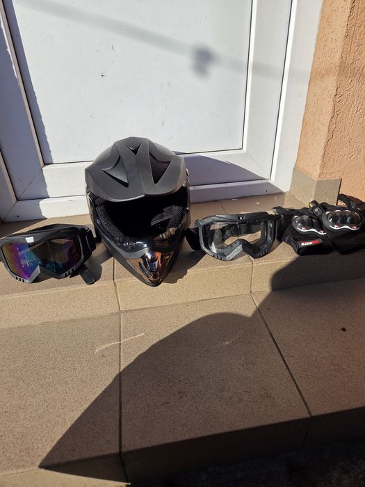 Set mănuși, ochelari  Casca moto/enduro/motocross/mtb/trotineta
