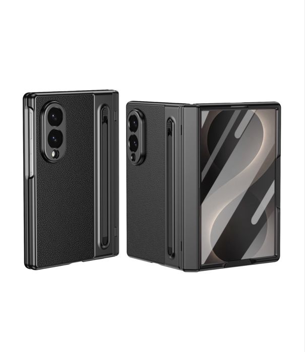Samsung Z FOLD 8 Z FOLD 8 ULTRA - Husa Neagra Fata Spate Imitatie Piele Pen Inclus