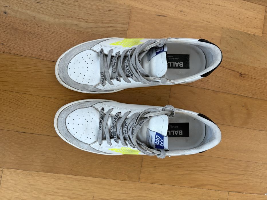 Sneakers Golden Goose Ball Star – Alb și Galben Fluorescent – Mărimea EU 40