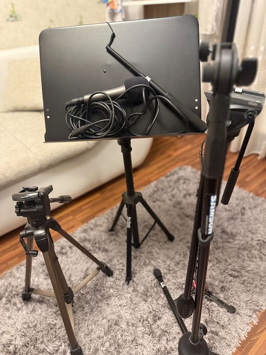 Trepied + monopied + microfon + stative + suport partituri FULL KIT