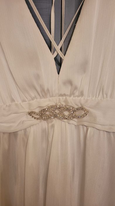 Rochie alba ocazie voal