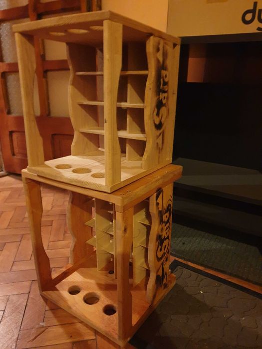 lada bere - suport vin - lada lemn decoratiune / suport sticle de vin