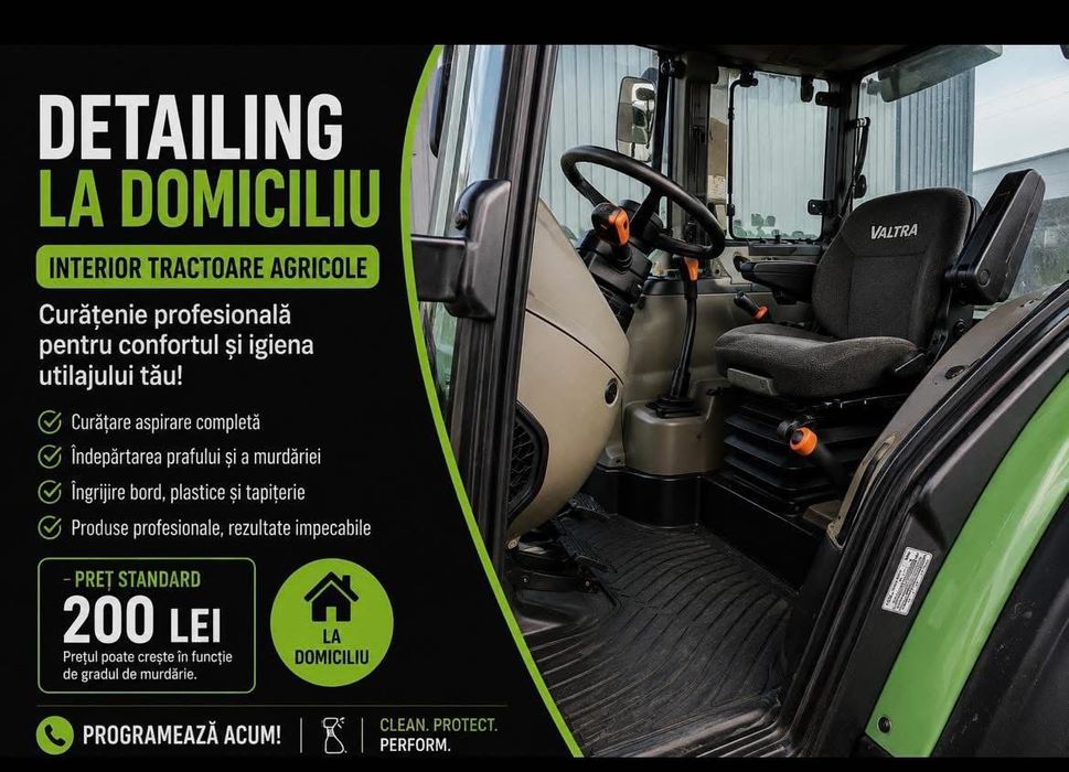 Detailing auto la domiciliu/detailing interior tractoare agricole