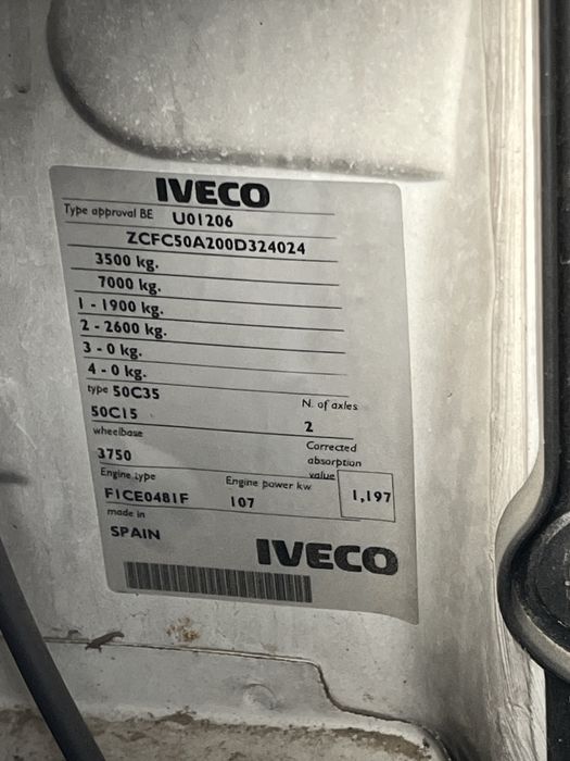 camioneta Iveco 3.0/5 T  din 2008 288000 km basculabil pe spate