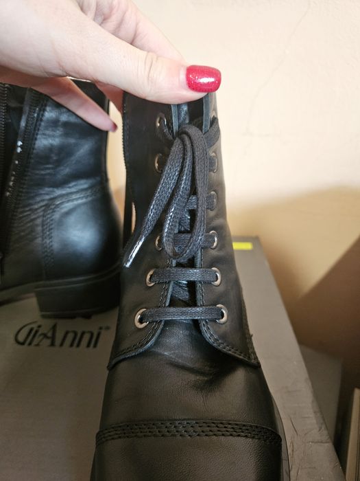Нови черни боти естествена кожа Gianni