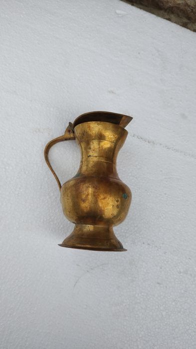 Ulcior din alamă cu capac 12 cm x 6 cm   Art Nouveau