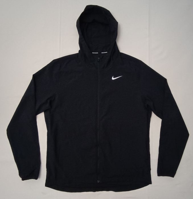Nike DRI-FIT Run Stripe Woven Jacket оригинално яке M Найк спорт тренировки черна ветровка горно яке