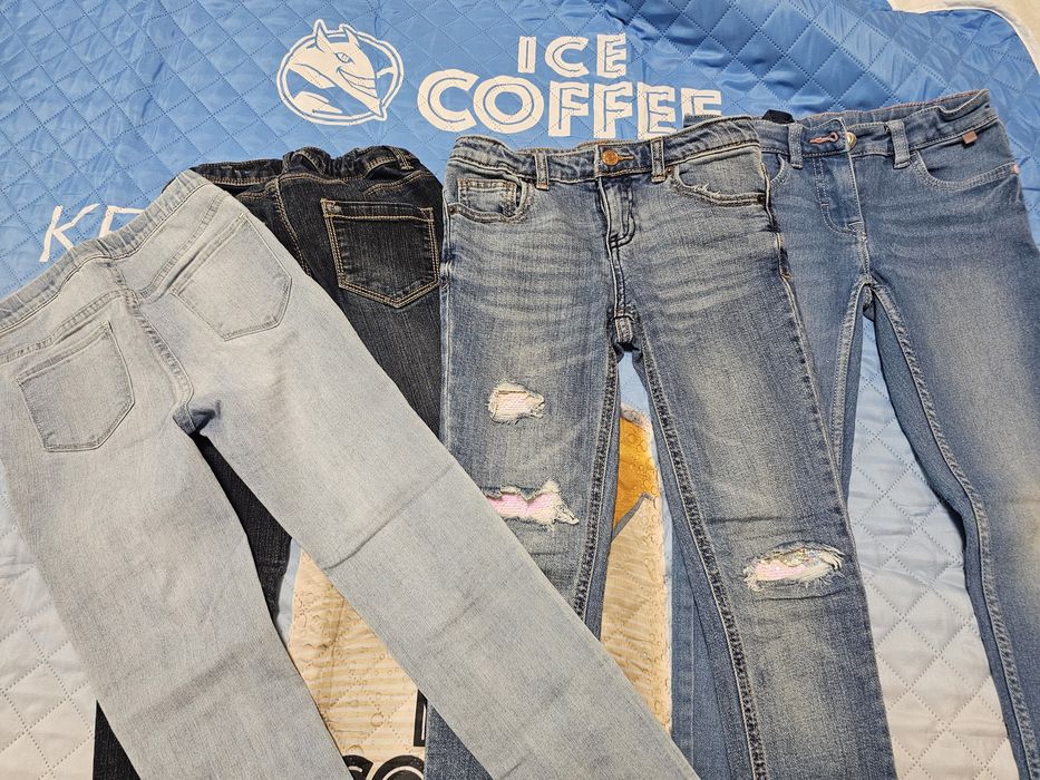 Лот 5 чифта слим фит дънки за момиче 128-134 6-8г