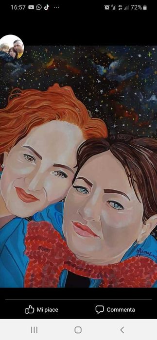 Portrete in creion sau  acryl