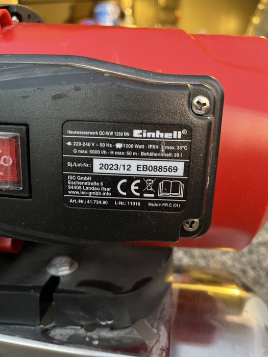 Einhell GC-WW 1250 NN - Hidrofor, 1200 W, 8 m, 20 l, 83 l/min, carcasa inox, monofazat