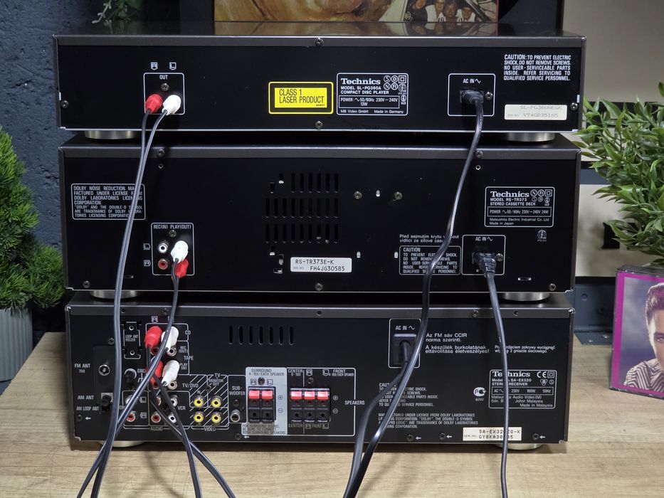 Linie audio TECHNICS,  reveiver SA-EX320, dublu deck  RS-TR373, cd player SL-PG360A, retro hifi sistem
