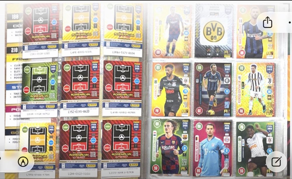 Cartonașe fotbaliști Panini, Match Attax și Abtibilduri
