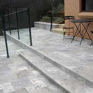 Travertin silver franch pattern 1,2 cm