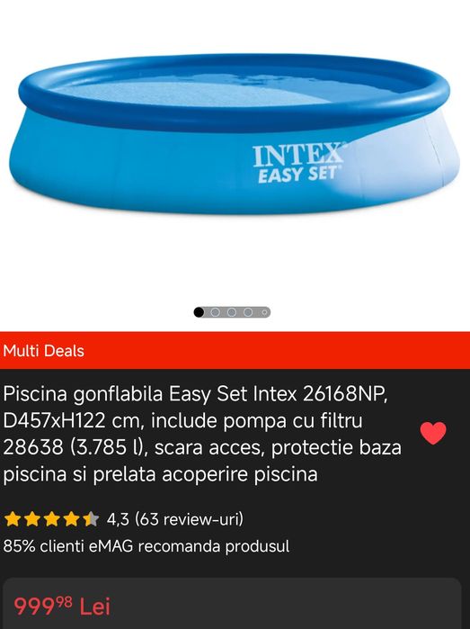Piscină Intex stare bună