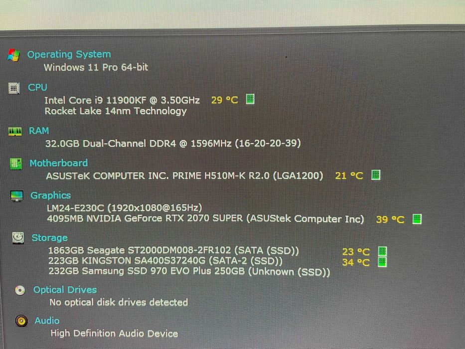 Vand calculator i9 11900kf