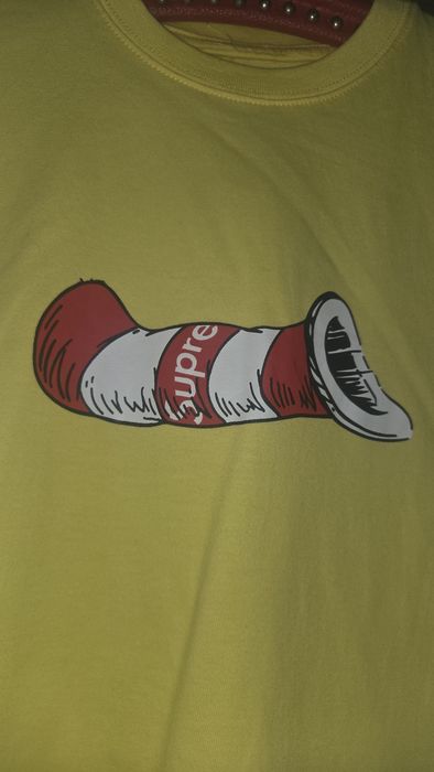 Supreme Cat In The Hat Yellow T Shirt Dr Suess Large USA