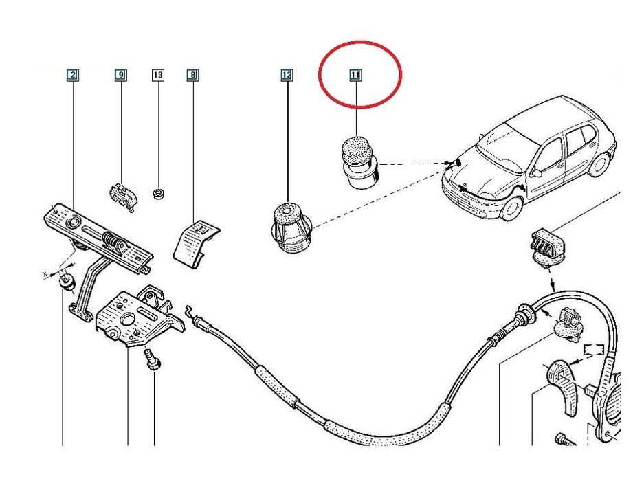 Set de 2 buc tampon cauciuc capota fata Citroen C5, 202019; C6, 202012; DS3, 202015; DS 2, 20; Opel Movano 192020, Vivaro, 202019; Peugeot 206 407, Renault Clio 2, Master 192024; Megane, Scenic II, Trafic