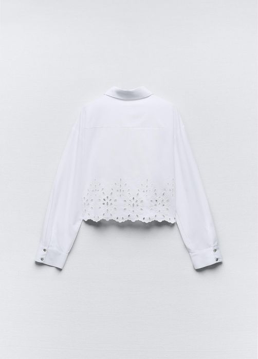 Къса риза с рязана дантела Зара Zara