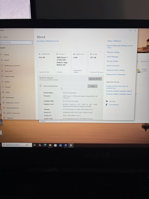Asus Tuf , 16gb ram , 120hz