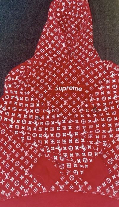 Supreme x Louis Vuitton Box Logo Hooded Sweatshirt Red
