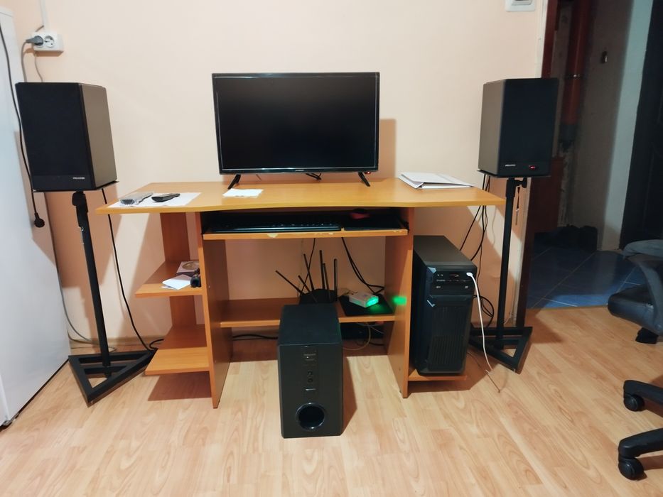 Sistem audio, boxe microlab solo 26 cu subwoofer activ Kenwood și sta ...
