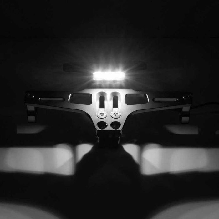 Suport numar moto inmatriculare motocicleta rabatabil universal LED