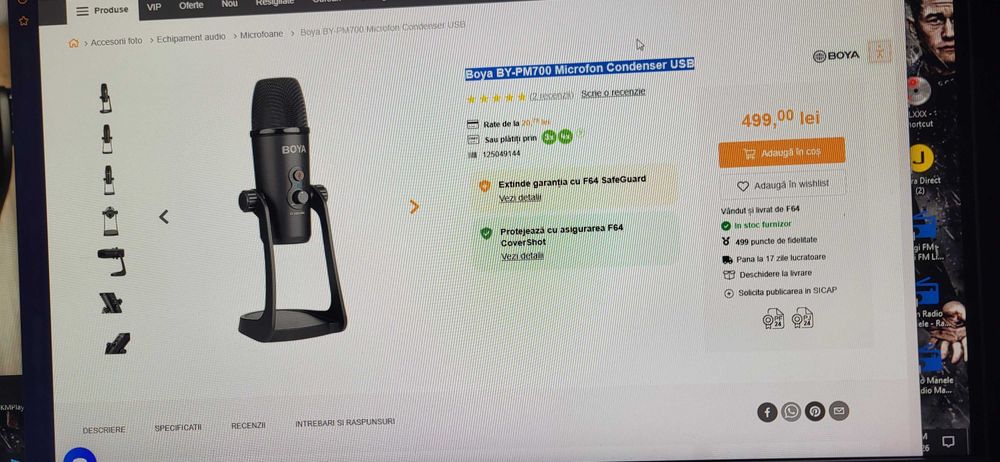 Boya BY-PM700 Microfon Condenser USB ca nou