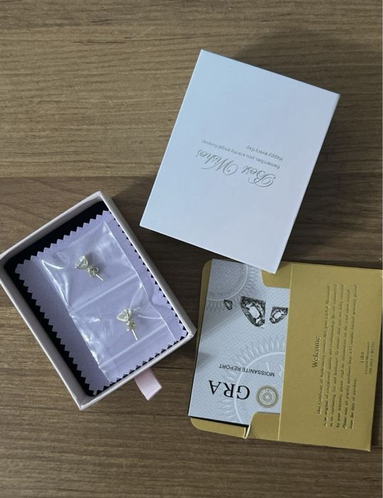 Серьги пусеты Moissanite 2ct