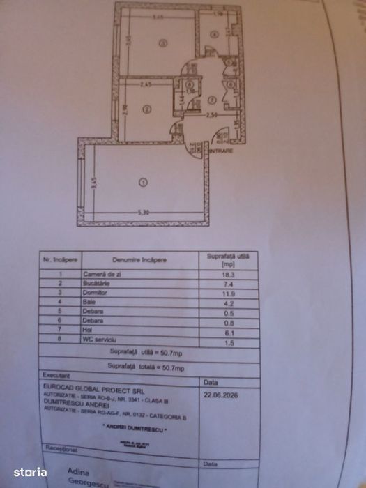 Vand Apartament 2 camere Confort 1 dec. 50,7 mp 54.900 euro