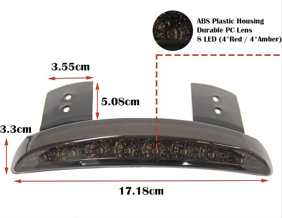 Лед стоп за чопър, бобър, мотор с вградени мигачи.