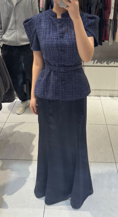 Синее вечернее платье (двойка)