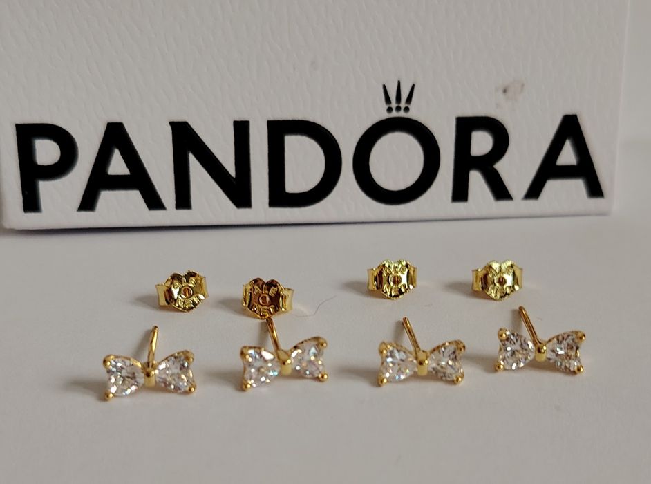 Cercei Noi Pandora Moments Fundiță Silver Gold Ale Met