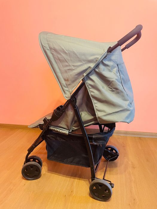 Hauck Buggy Sport Olive – лека сгъваема детска количка 5.9 кг с легнало положение, от раждане до 15 кг, голяма кошница за багаж