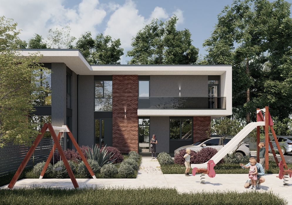 Case cuplate + Casa Individuala P+E NZEB Panouri Fotovoltaice + stații încărcare Auto Finisaje Premium !