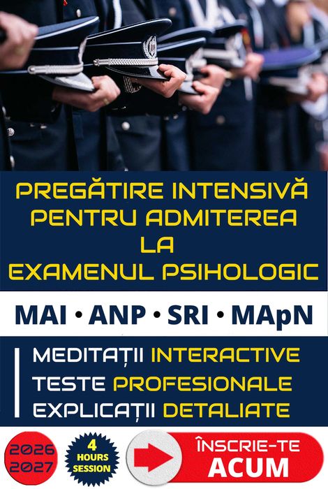 Pregătire pentru admiterea la examenul psihologic MAI, ISU, SRI, MApN