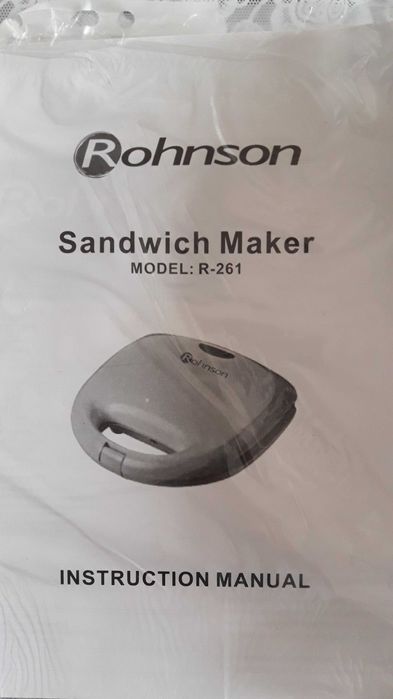 Sandwich maker Rohnson R261, 700W, Placi antiaderente, Alb