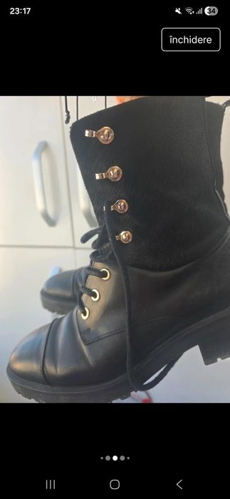 Ghete piele naturala Massimo Dutti