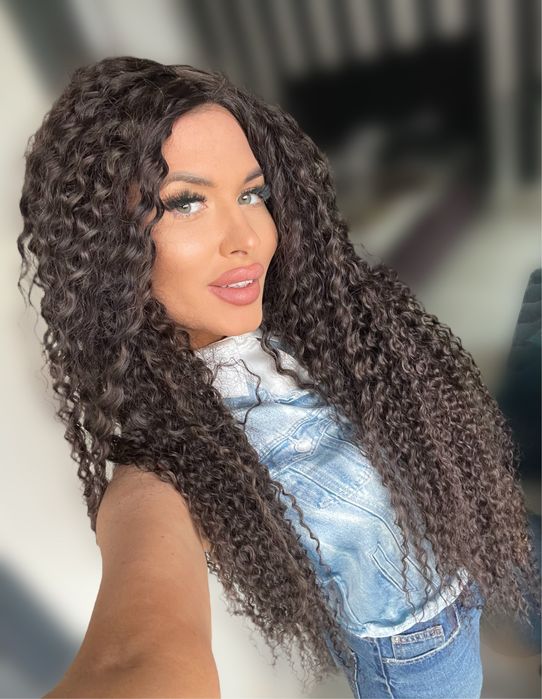 Peruca   afro, bruneta , lunga , volum mare