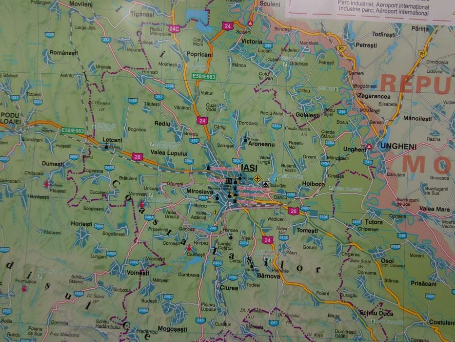 Harta județului Iași 140x200