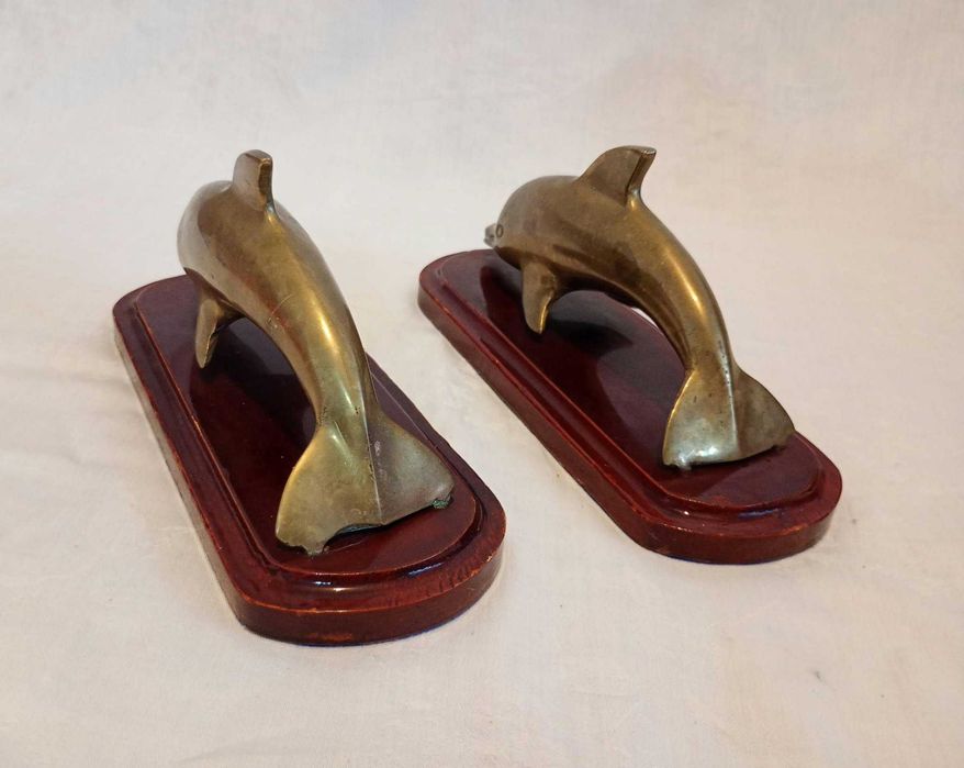 Statuete delfini din alama masiva / bronz, in stil art-deco