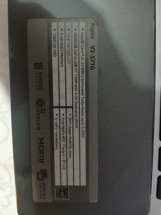 Ноутбук Acer Aspire V3-571G