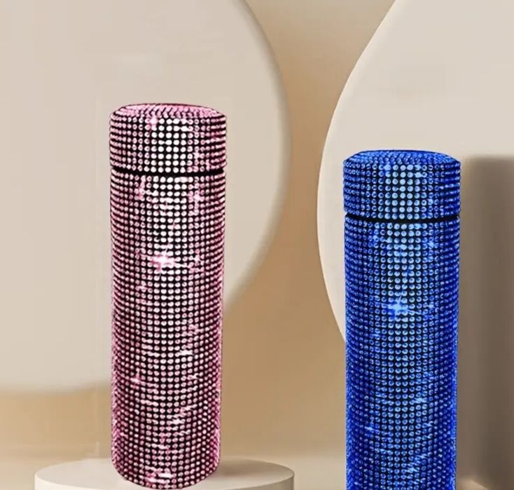 Уникален термос с блестящи камъчета 750 мл