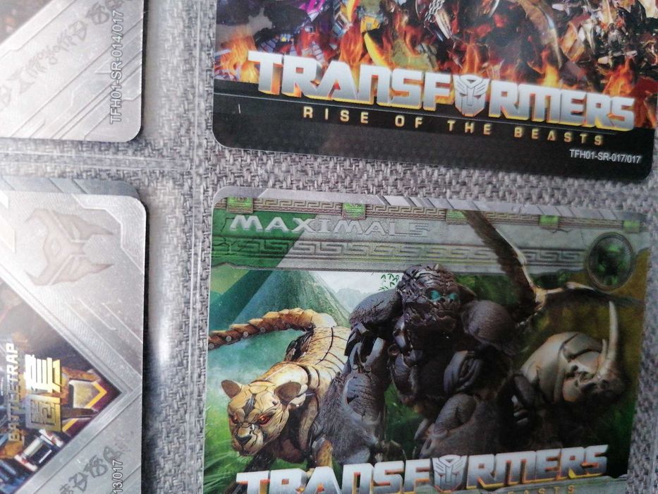 Set complet carti base Transformers Rise of Beasts + cartonase rare