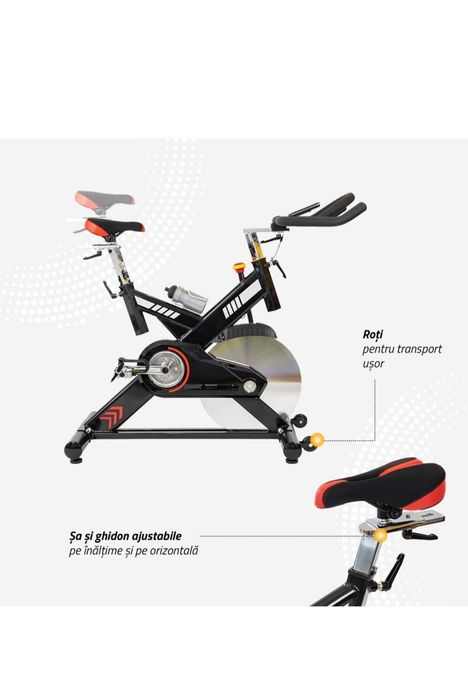 Bicicleta spinning  profesionala TECHFIT SBK400, , Sistem Inertie volanta: 24 kg