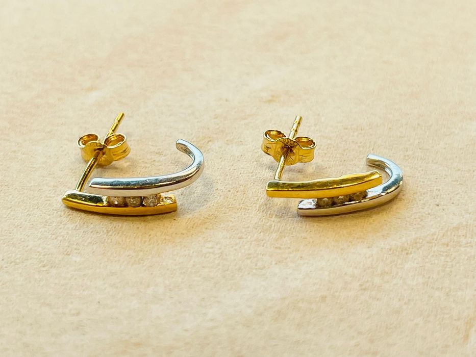 Cercei aur 18 karate cu diamante naturale