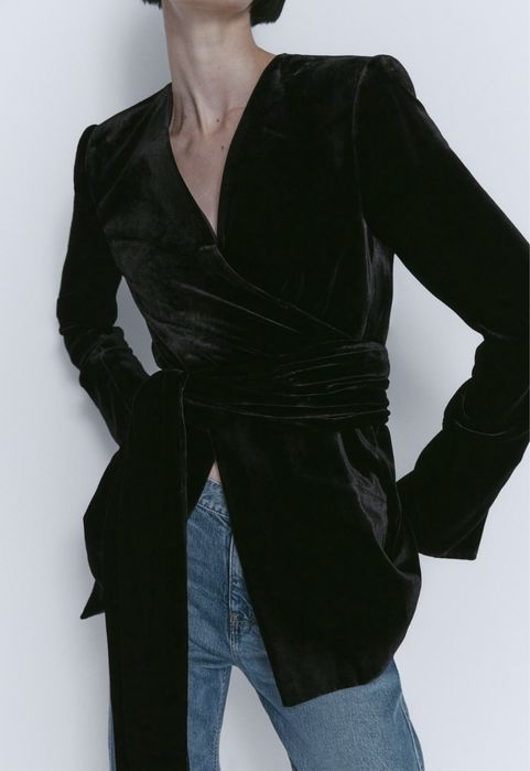 Blazer din catifea Massimo Dutti