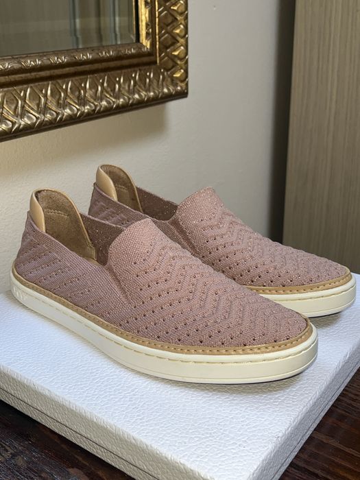 UGG, balerini 'slip-on', material textil, roz sidefat