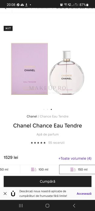 Chanel Chance Eau Tendre, Femei, Eau De Parfum 150 ml original
