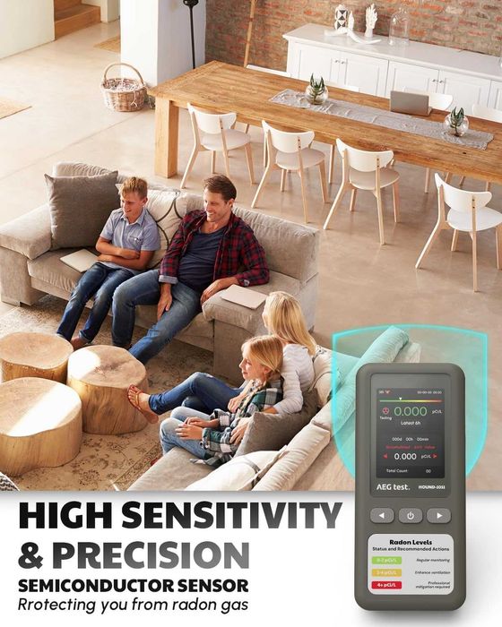 AEGTEST HOUND-1011 Преносим радон детектор за дома, лек, точен сензор